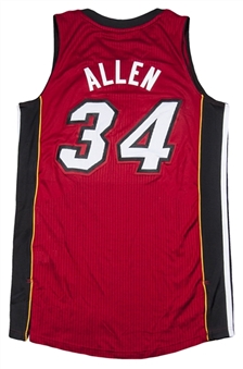 2012-2013 Ray Allen Preseason Game Used Pboto Matched Miami Heat Away Jersey (Meigray)